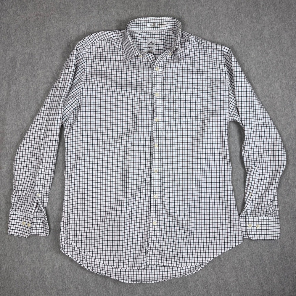 Peter Millar Nanoluxe Easy Care Tattersall Check Shirt Mens Large MF15W02CBL